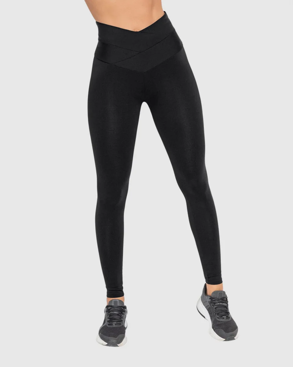 Legging deportivo de control con pretina cruzada en forma de V - Imagen 2