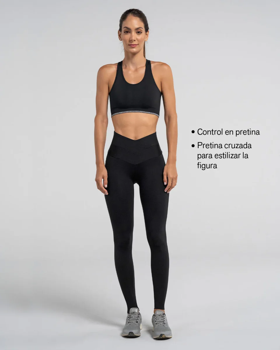 Legging deportivo de control con pretina cruzada en forma de V - Imagen 6