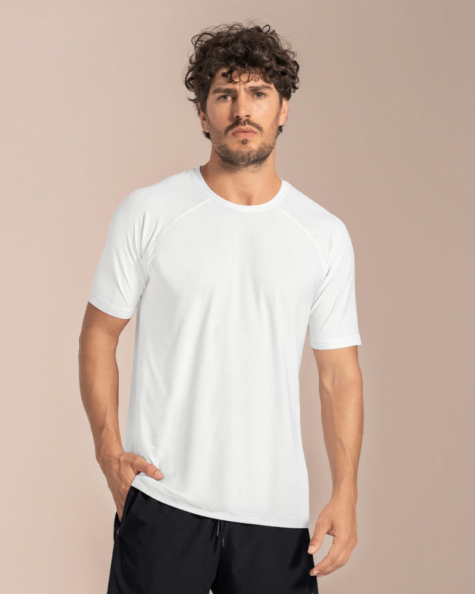 Camiseta deportiva con tela texturizada y transpirable