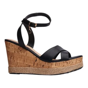 Sandalia Cuña Para Mujer Lob Footwear  Negro 83705719