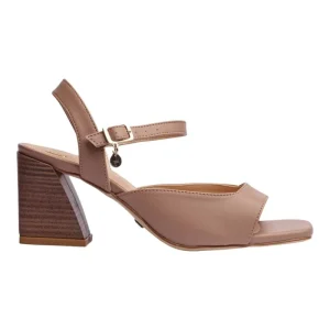 Sandalia Tacón Para Mujer Lob Footwear Beige 87805734