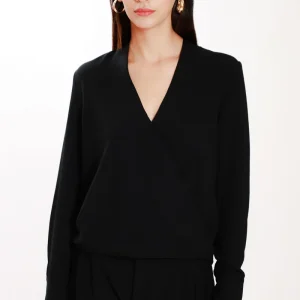Blusa Manga Larga Escote Cruzado