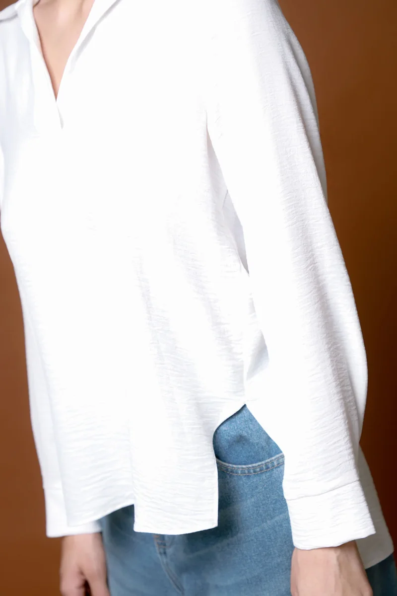 Blusa Cey Cuello Camisero Manga Larga - Imagen 4