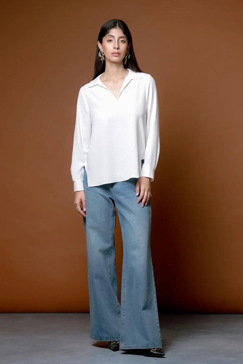 Blusa Cey Cuello Camisero Manga Larga - Imagen 6