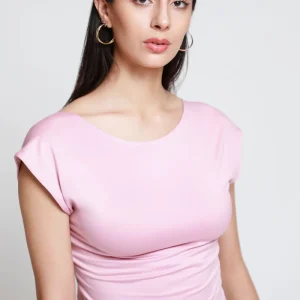 Blusa Manga Corta Escote En Espalda