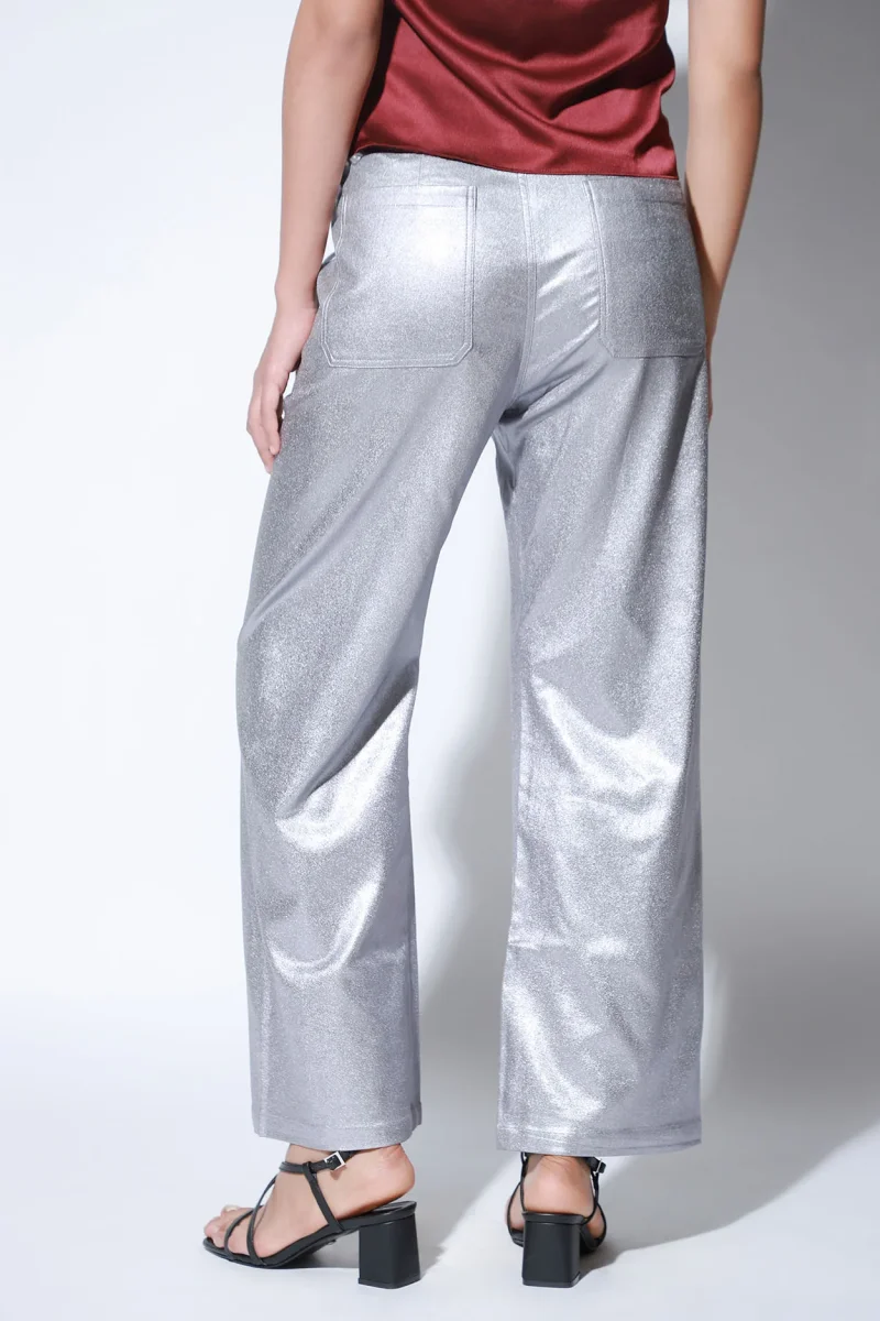 Pantalon Recto Al Tobillo Tipo Piel - Imagen 5