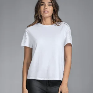 Camiseta manga corta con detalles brillantes