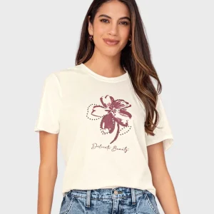 Camiseta manga corta en algodón con estampado en frente