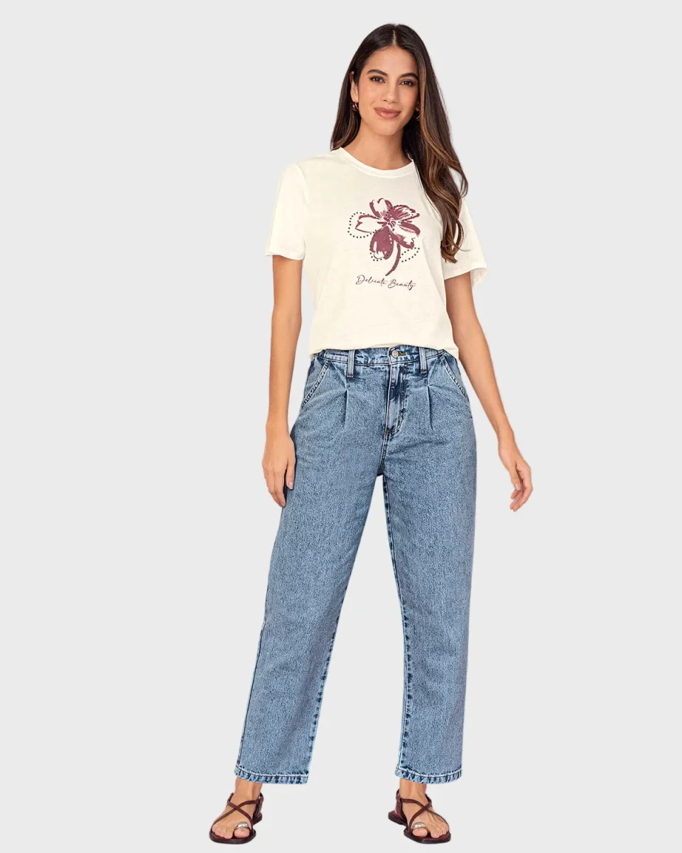 Camiseta manga corta en algodón con estampado en frente - Imagen 5