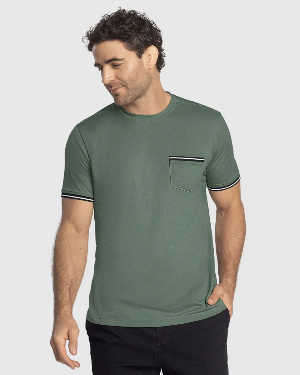 Camiseta manga corta con detalle tejido en mangas - Imagen 2