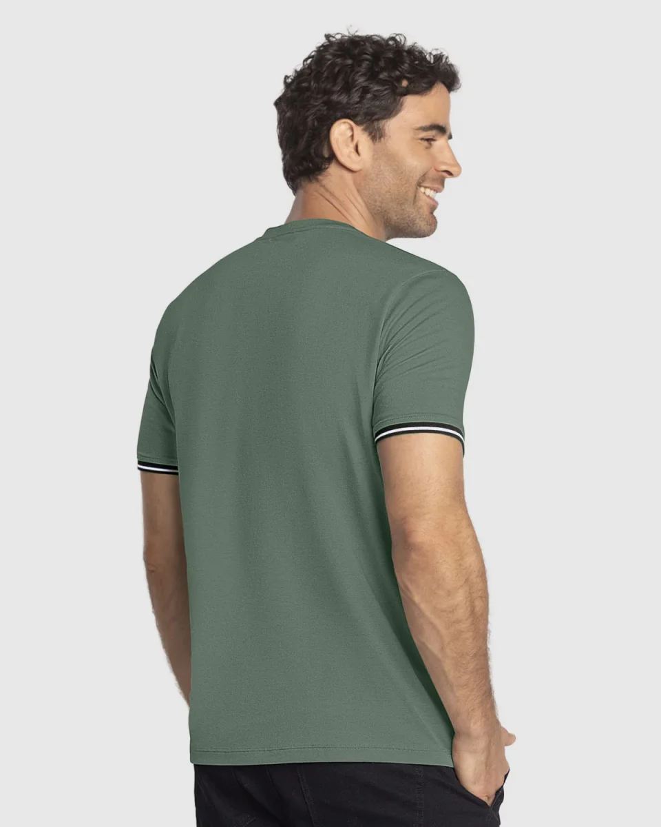 Camiseta manga corta con detalle tejido en mangas - Imagen 3