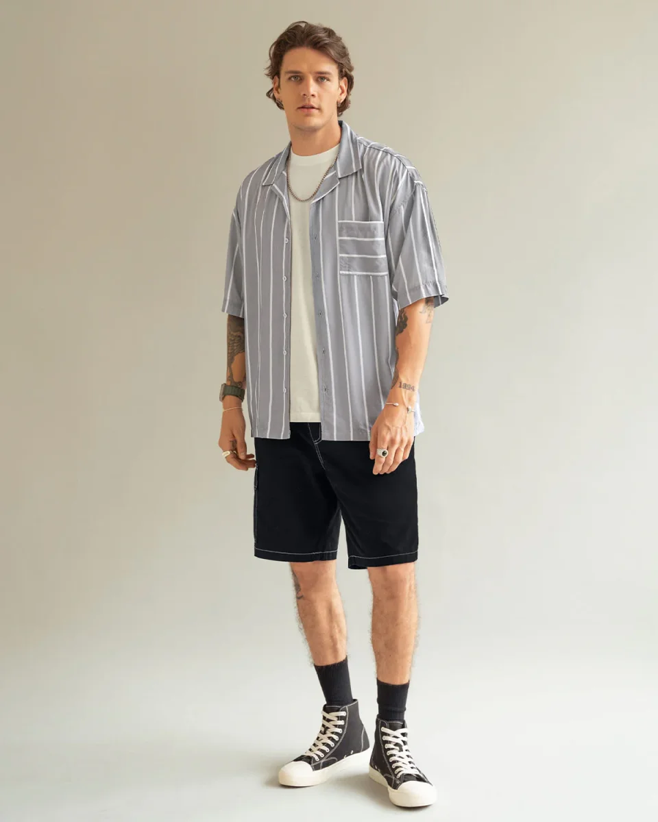 Camisa manga corta silueta oversized - Imagen 6
