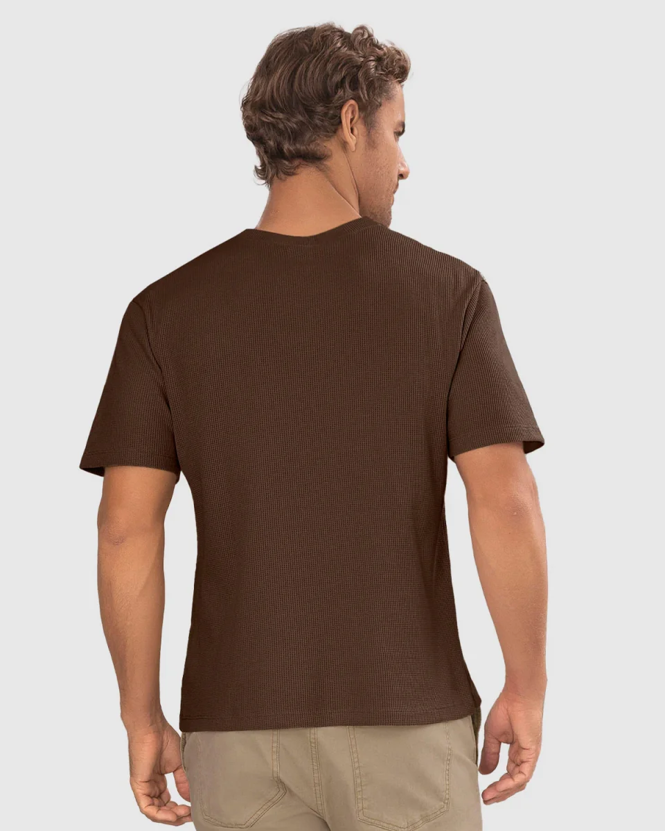 Camiseta manga corta básica en tela con textura - Imagen 9