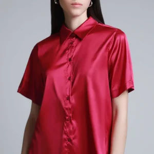 Blusa Camisera Satinada