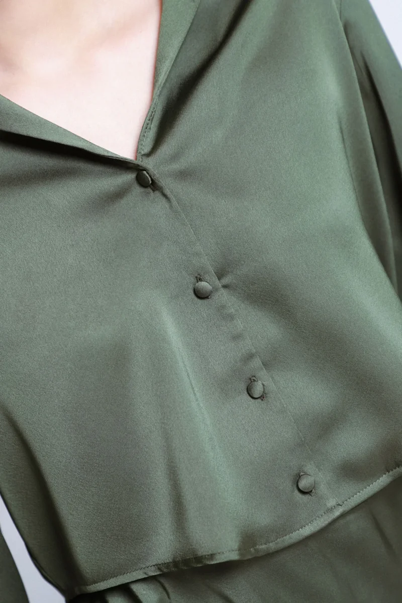 Blusa Camisera Satinada - Imagen 4
