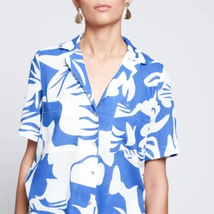 Blusa Resort Manga Corta Estampada
