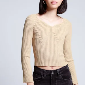 Blusa Tejido Acanalado Escote Profundo