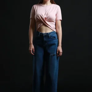 Blusa Manga Corta Nudo Frontal